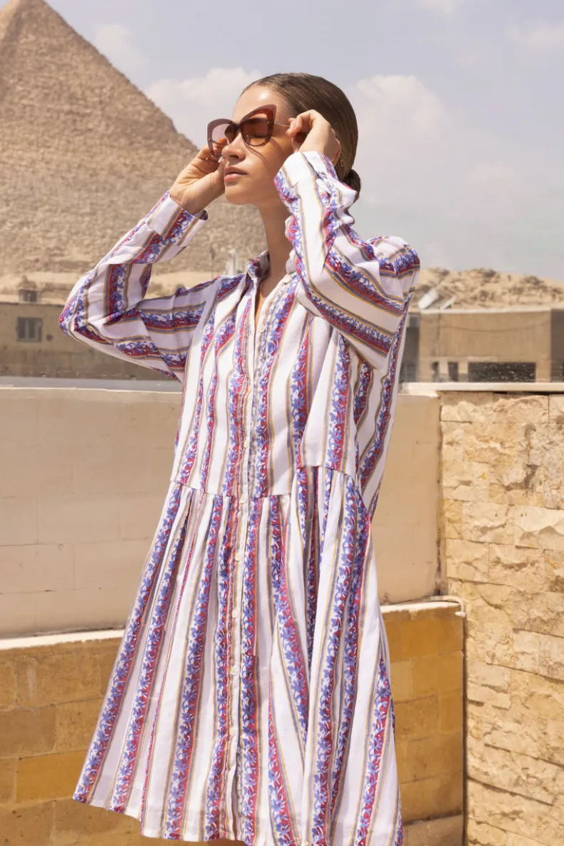 Long Sleeve Shirt Dress Mini- Haveli Peri