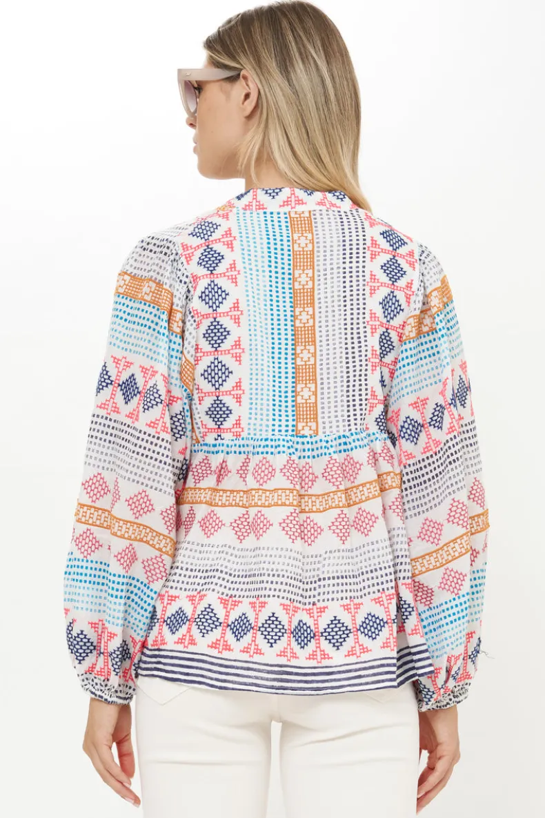 Mandarin Balloon Top- Casablanca Multi