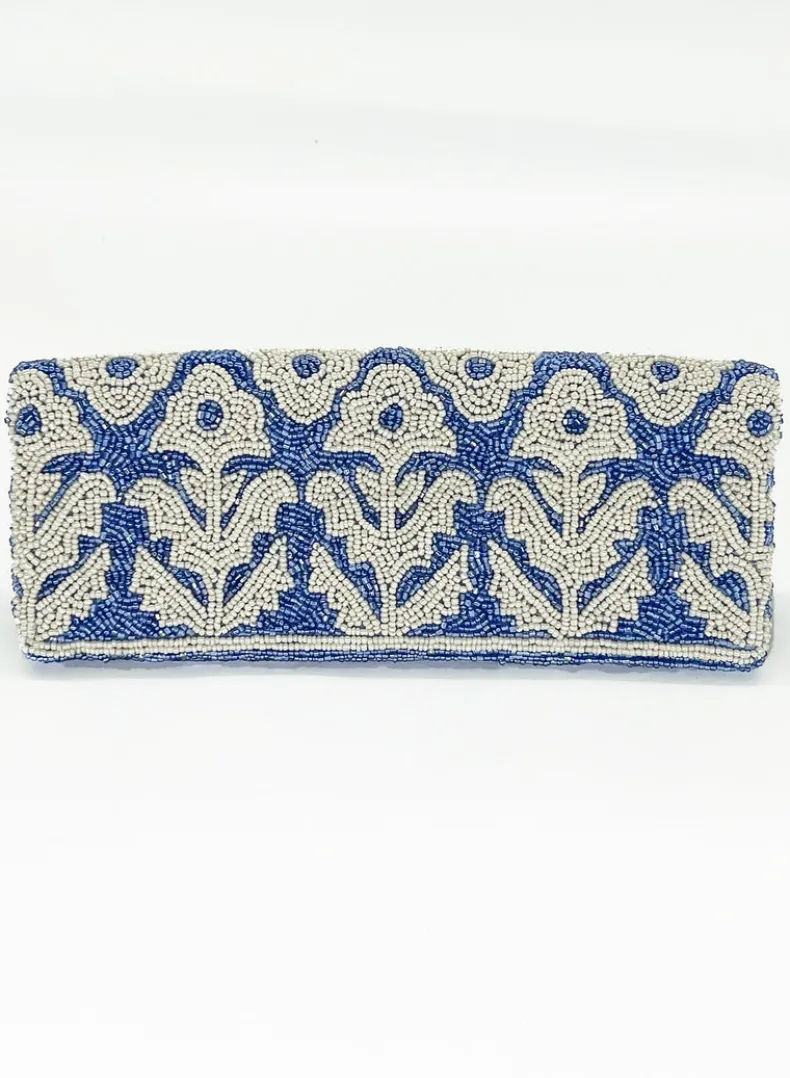 Beaded Clutch- Marigold Periwinkle