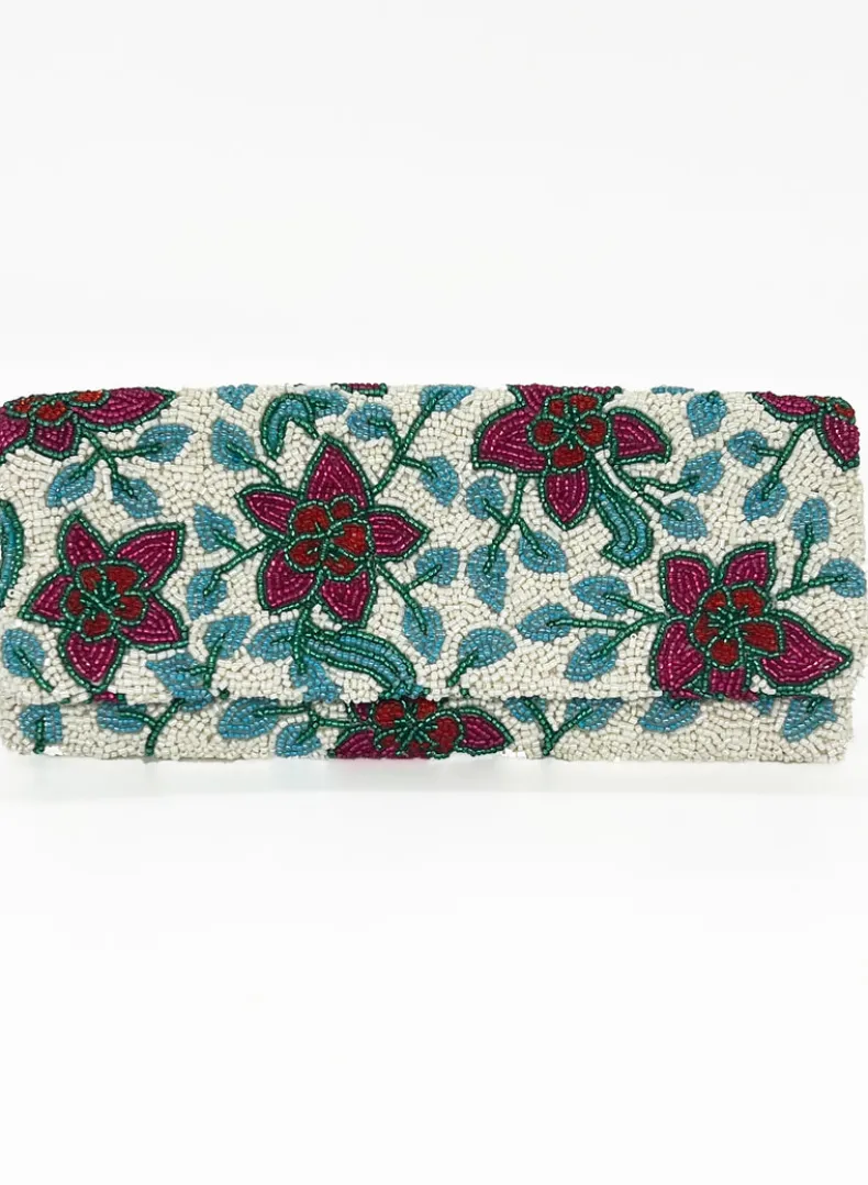 Beaded Clutch- Jardin Fuscia
