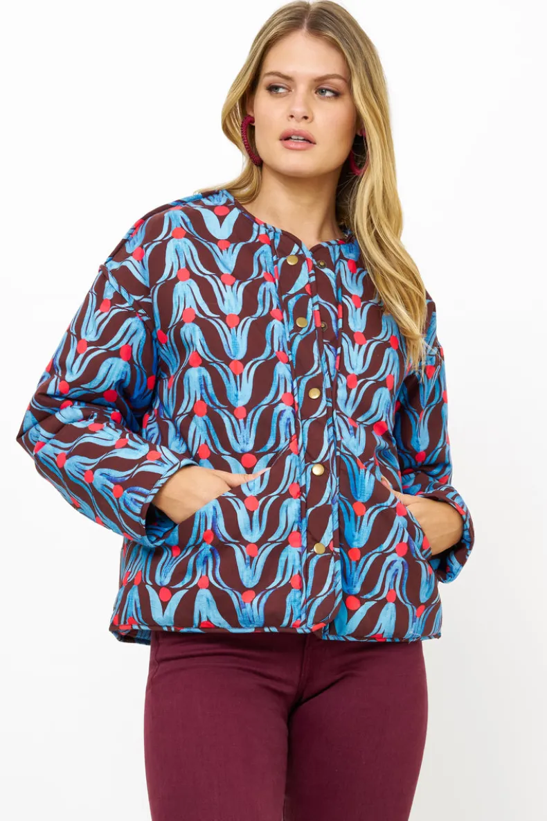 Crewneck Puffer- Tulip Red