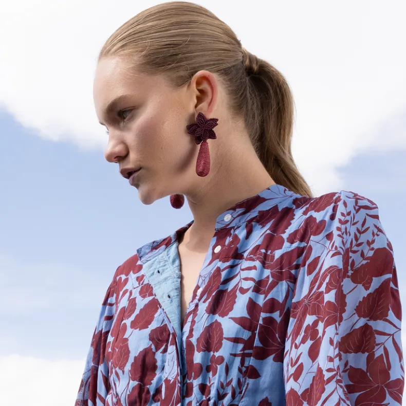 Marbella Earrings- Wine