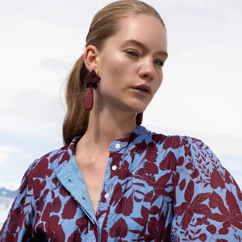 Marbella Earrings- Wine