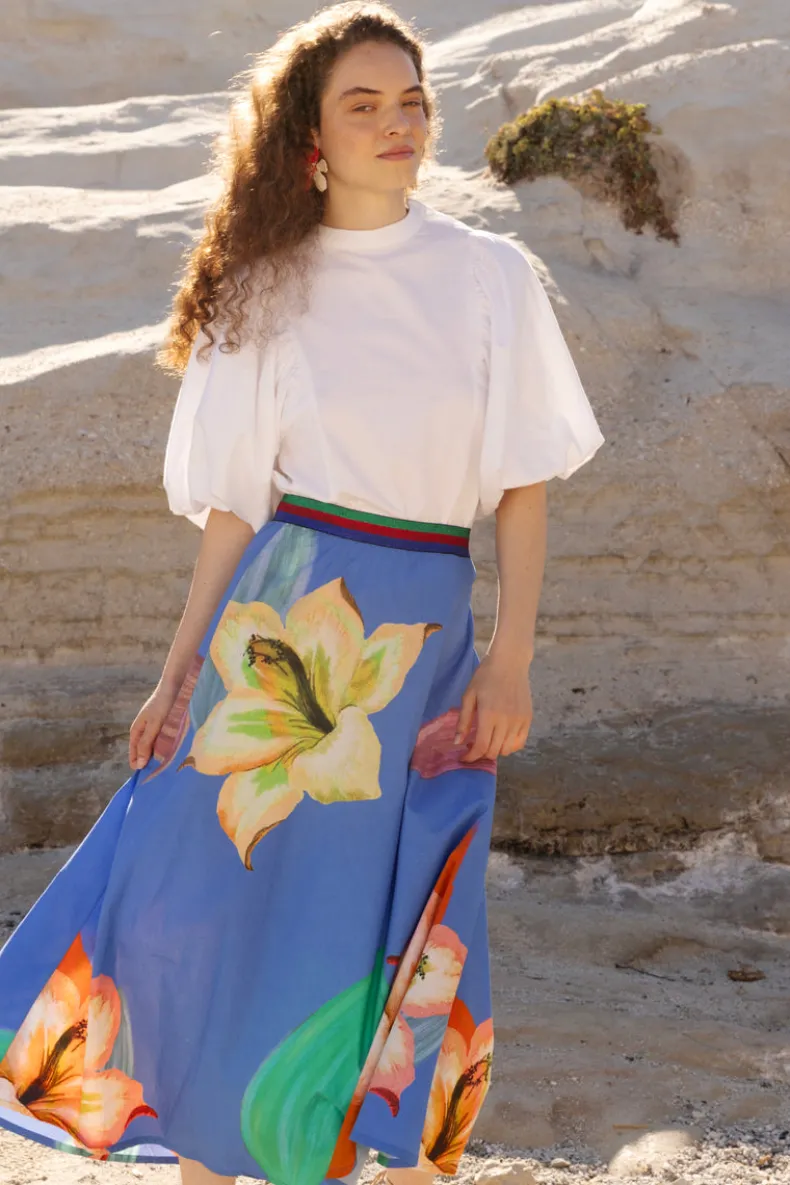 Swing Skirt- Hibiscus Blue