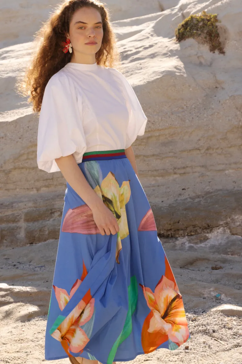 Swing Skirt- Hibiscus Blue