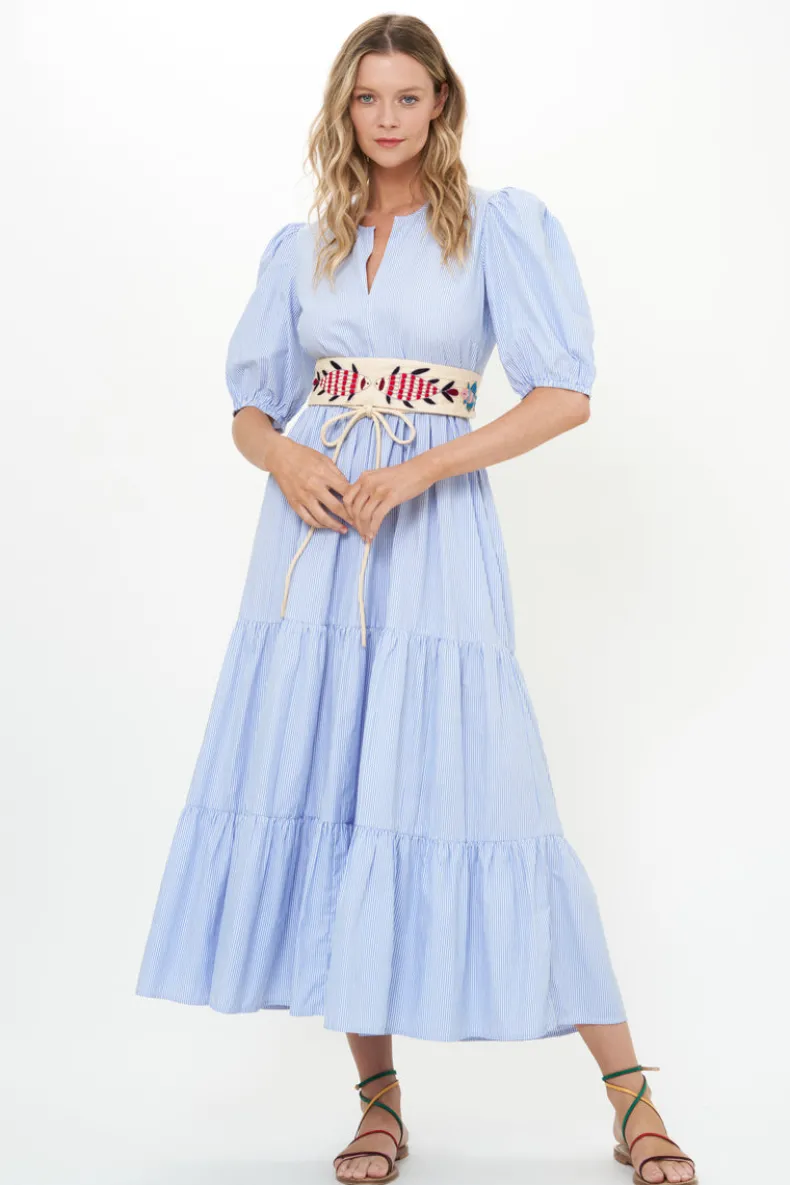 Puff Sleeve Maxi- Chatham Blue