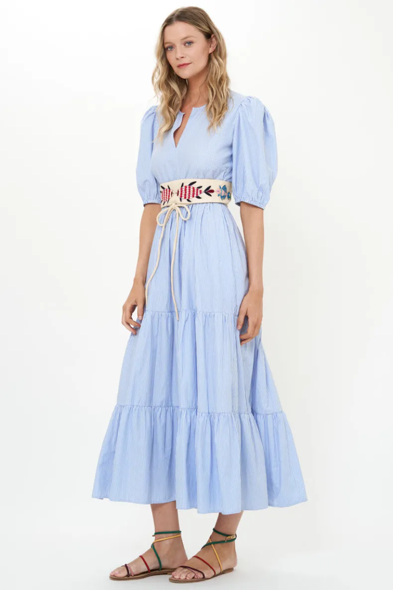 Puff Sleeve Maxi- Chatham Blue