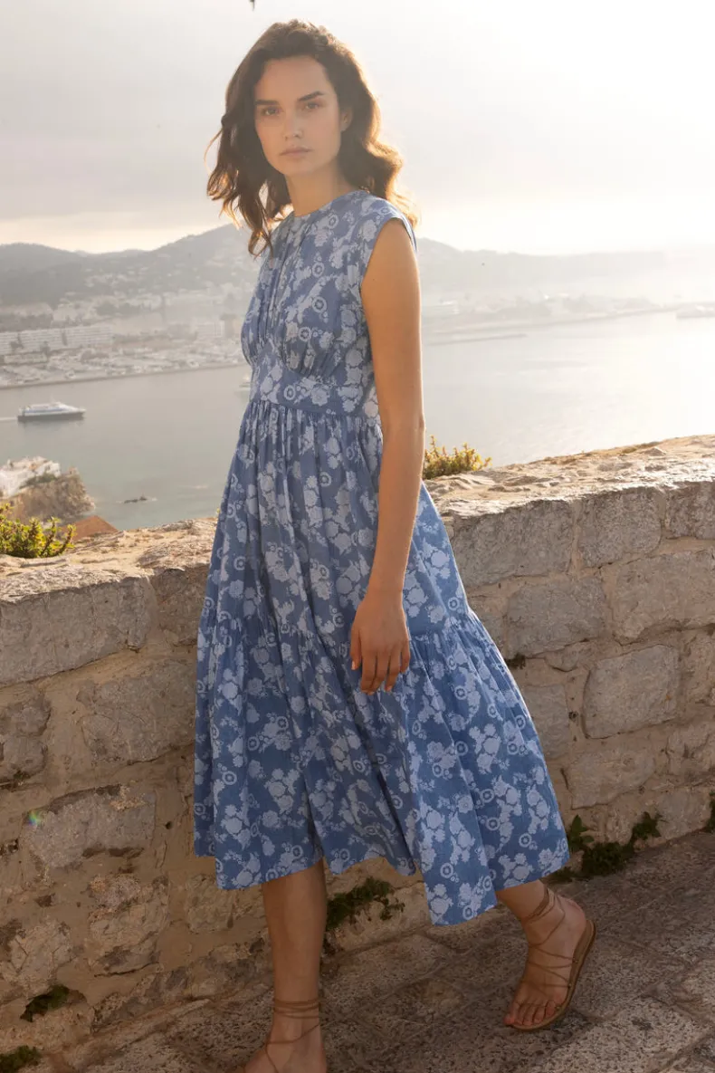 Cap Sleeve Midi- Pretoria Navy