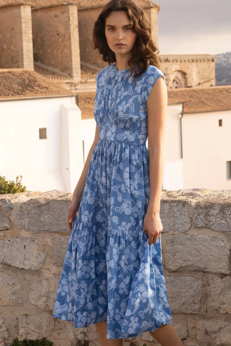 Cap Sleeve Midi- Pretoria Navy