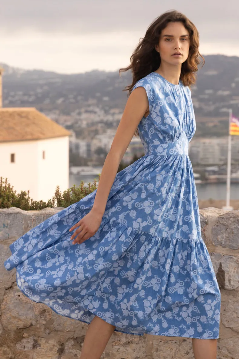 Cap Sleeve Midi- Pretoria Navy