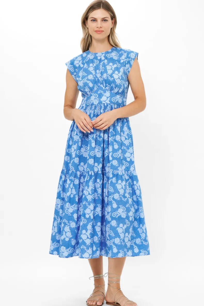 Cap Sleeve Midi- Pretoria Navy