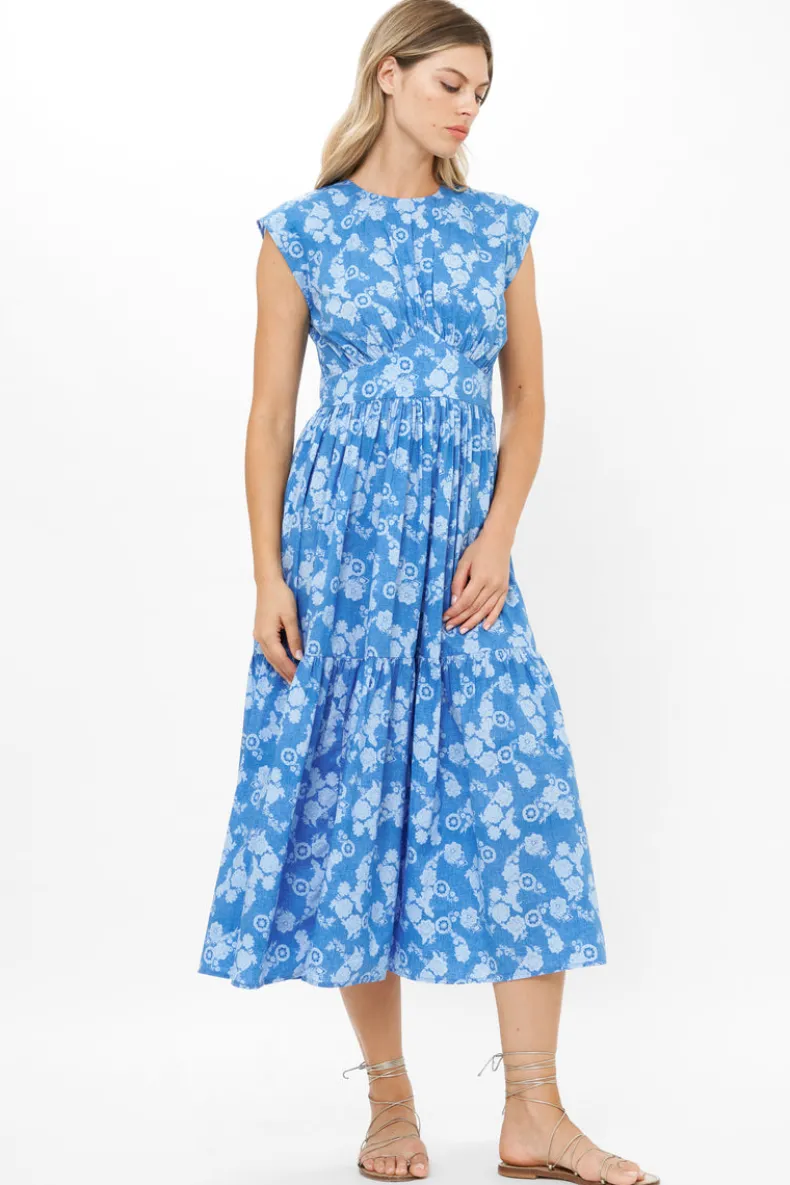 Cap Sleeve Midi- Pretoria Navy