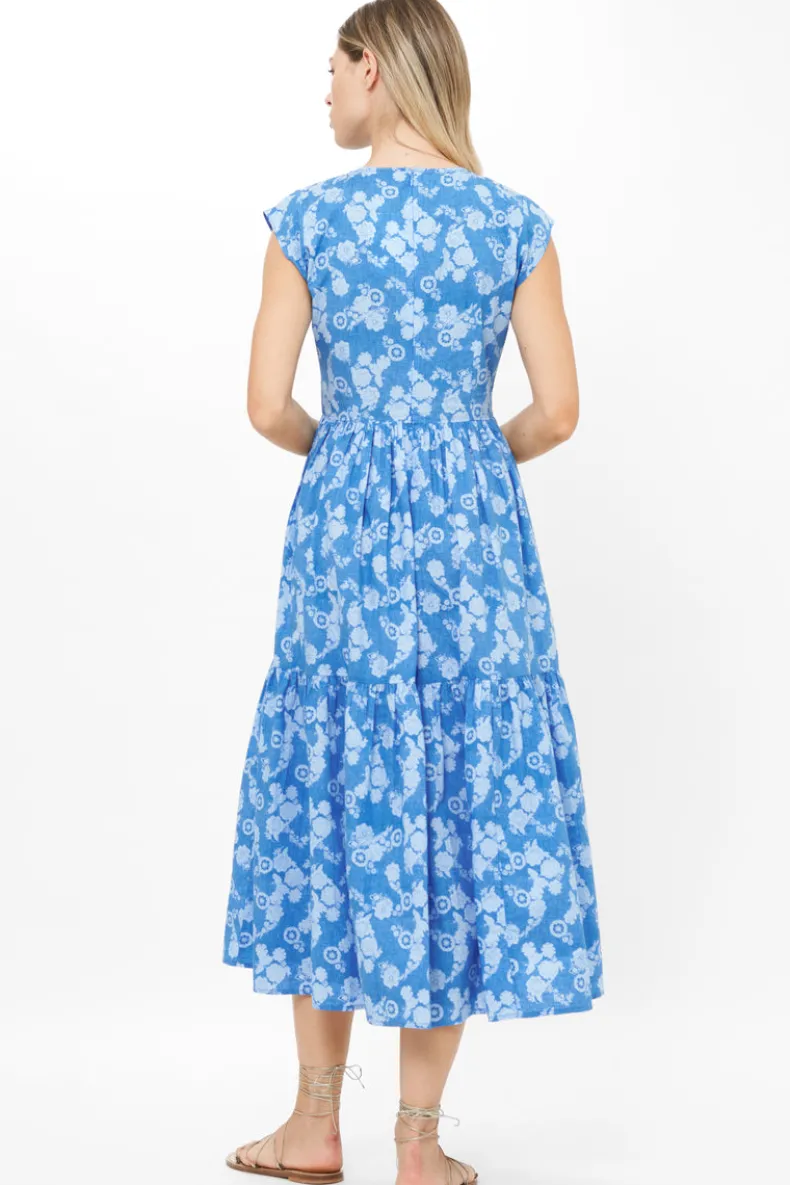 Cap Sleeve Midi- Pretoria Navy