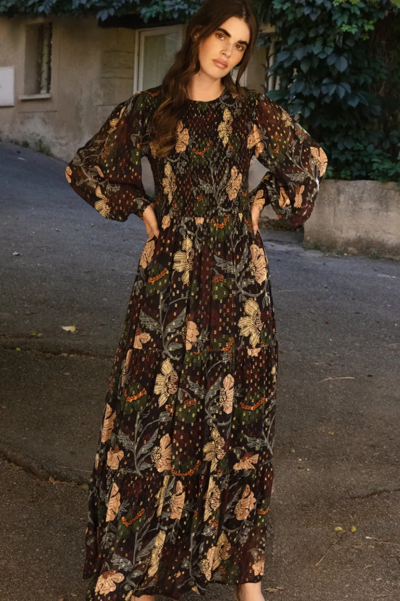 Smocked Top Maxi- Turin Wine