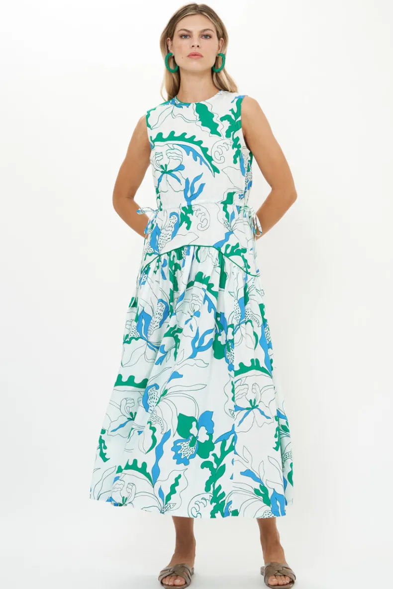 Sleeveless Piped Maxi- Orchid Green