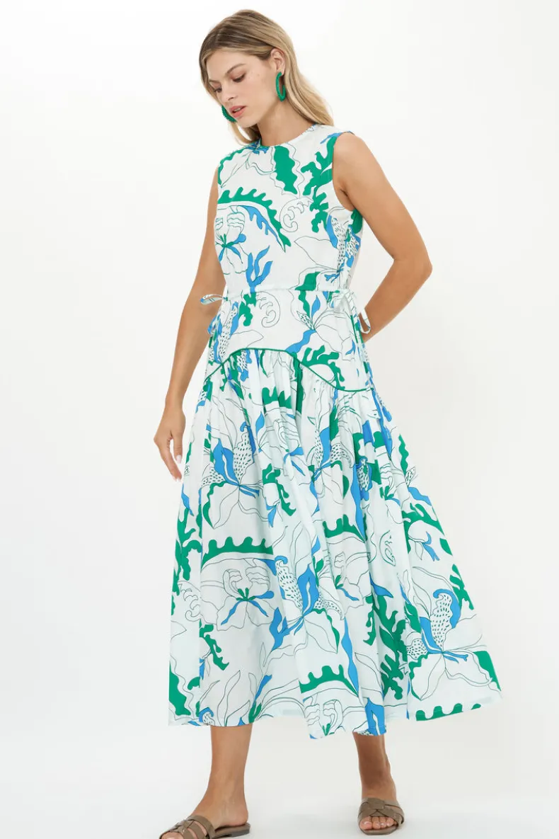 Sleeveless Piped Maxi- Orchid Green