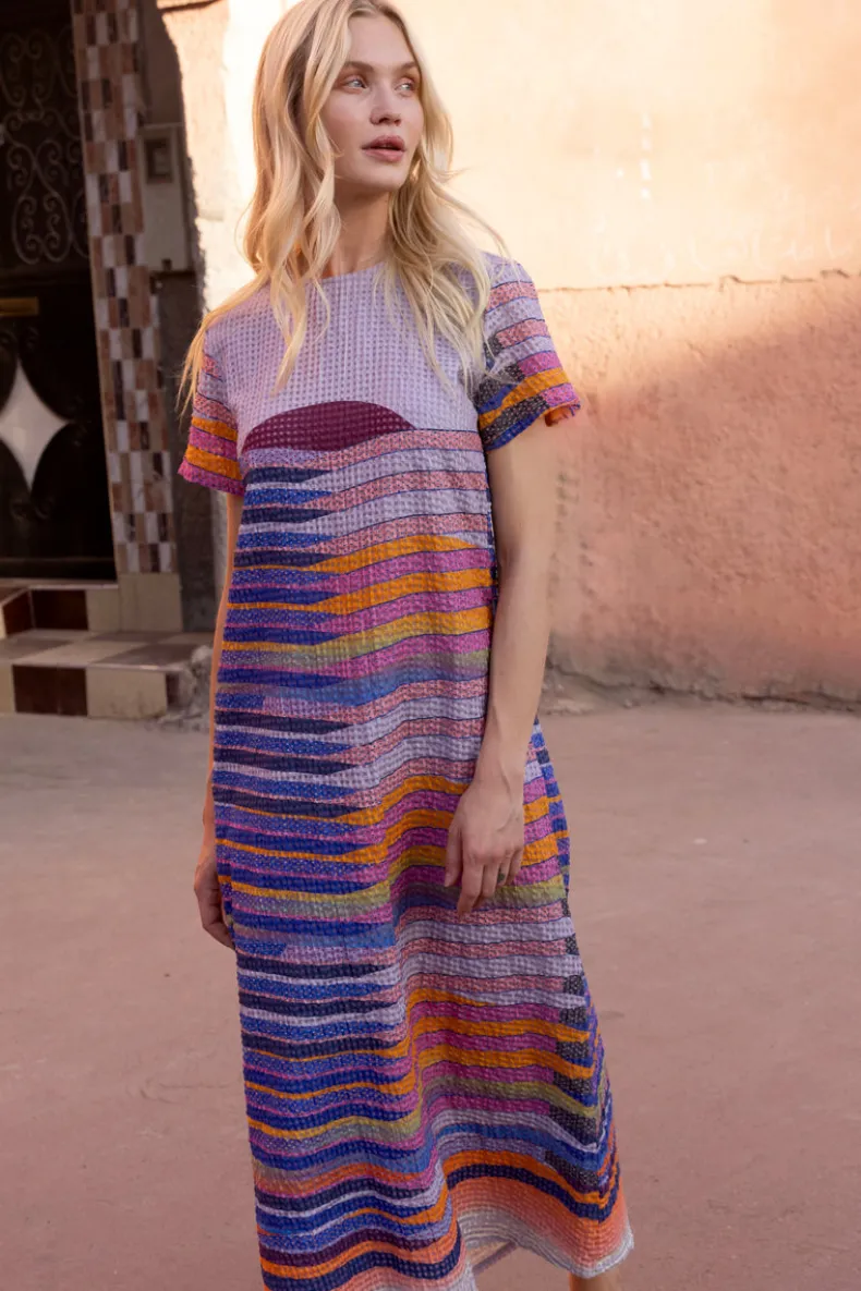 Short Sleeve Shift Maxi- Solstice Blue