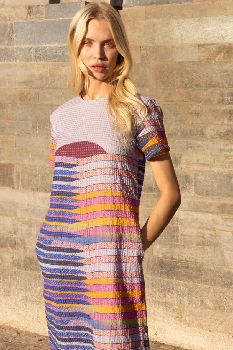 Short Sleeve Shift Maxi- Solstice Blue