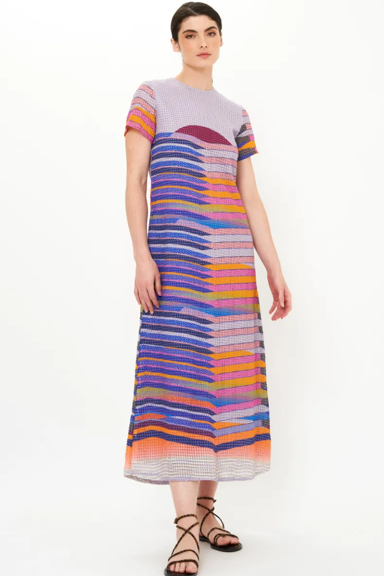 Short Sleeve Shift Maxi- Solstice Blue