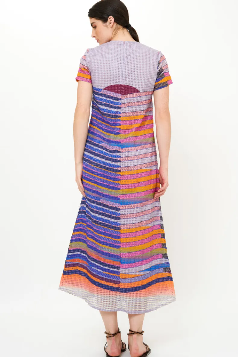 Short Sleeve Shift Maxi- Solstice Blue