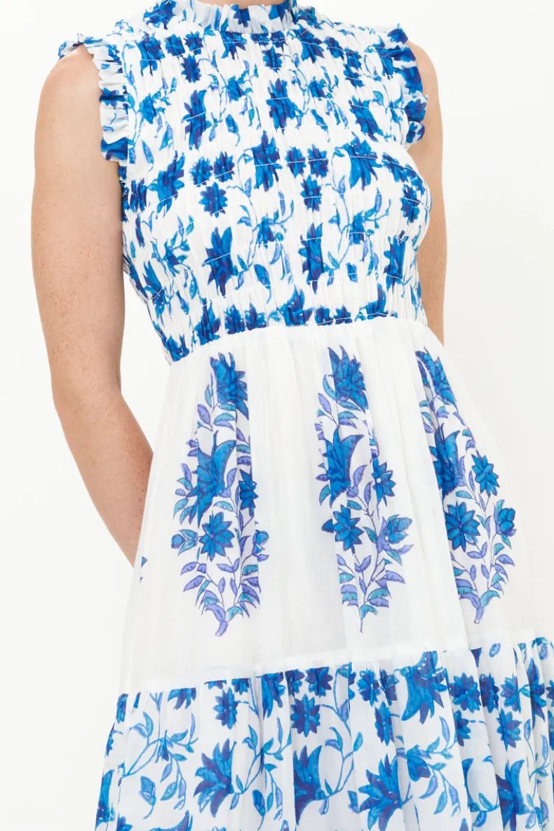 Sleeveless Smocked Maxi- Marion Blue