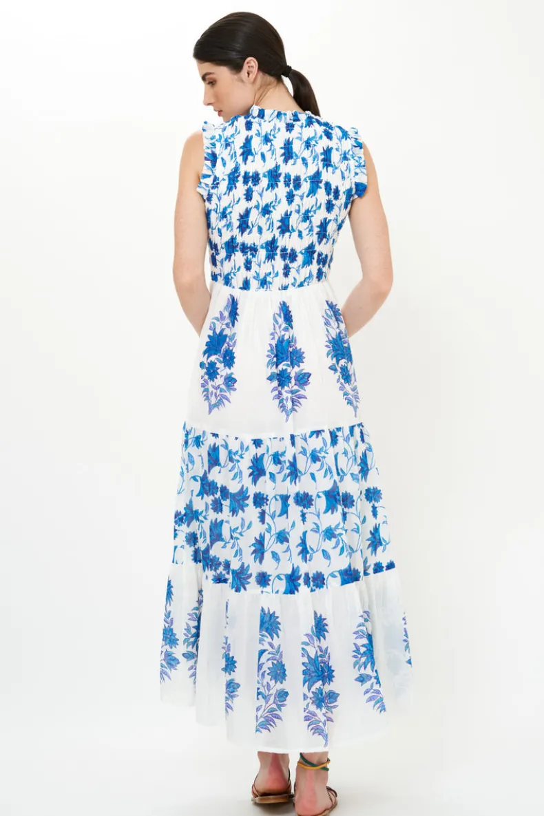 Sleeveless Smocked Maxi- Marion Blue