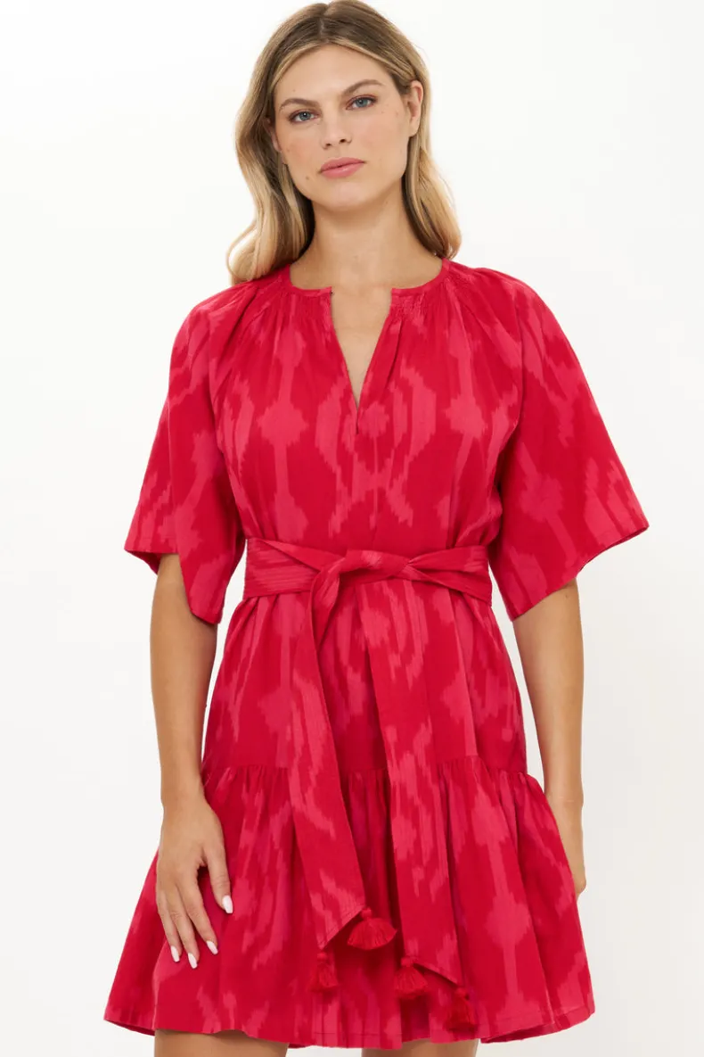 Raglan Belted Mini- Tashkent Red