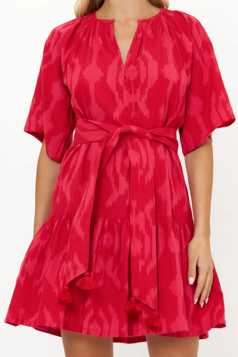 Raglan Belted Mini- Tashkent Red