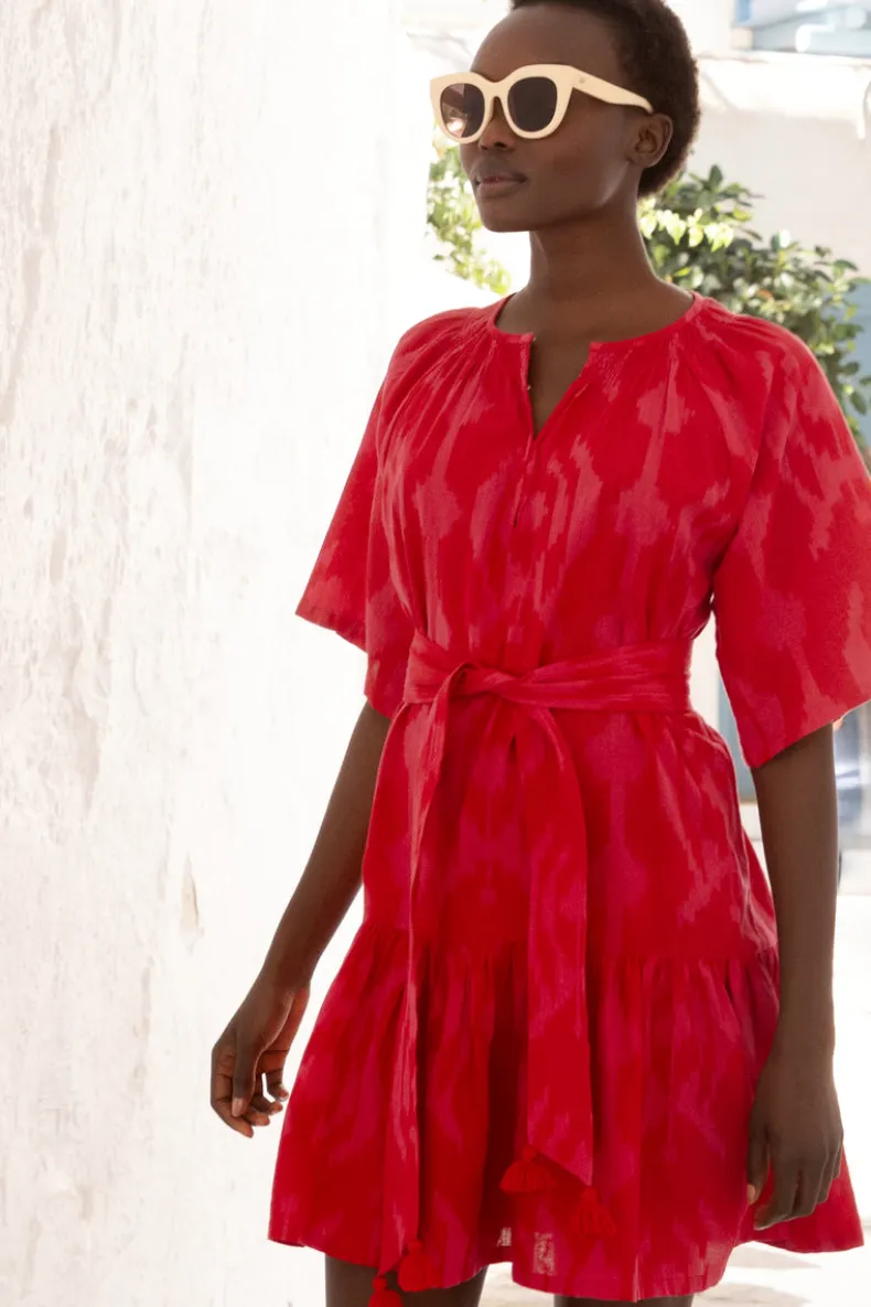 Raglan Belted Mini- Tashkent Red