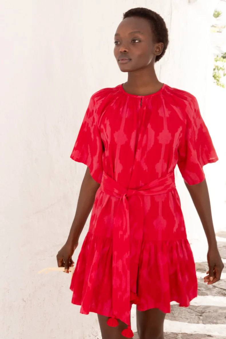 Raglan Belted Mini- Tashkent Red