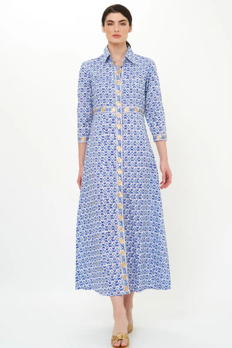 Shirt Dress Maxi- Veranda Blue