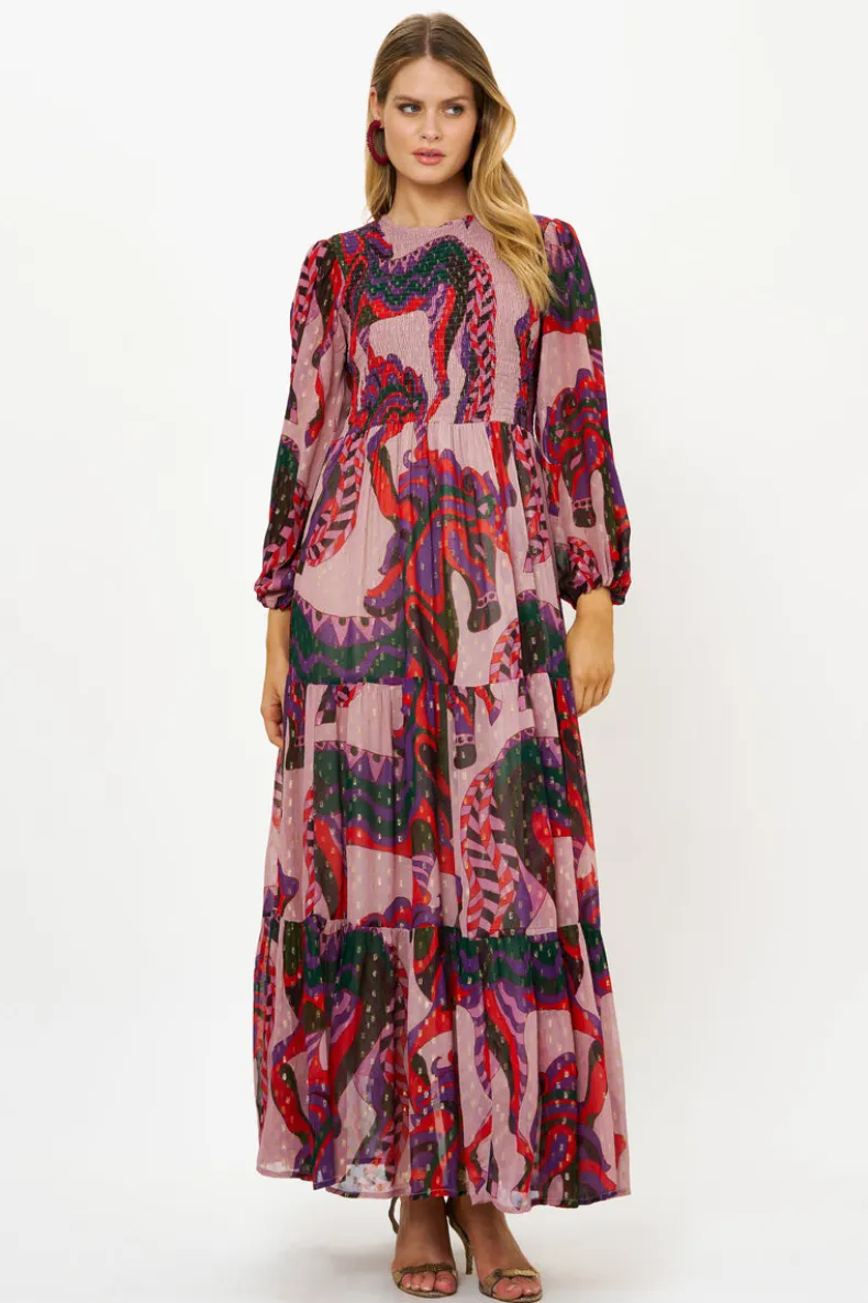 Smocked Top Maxi- Arabia Crimson