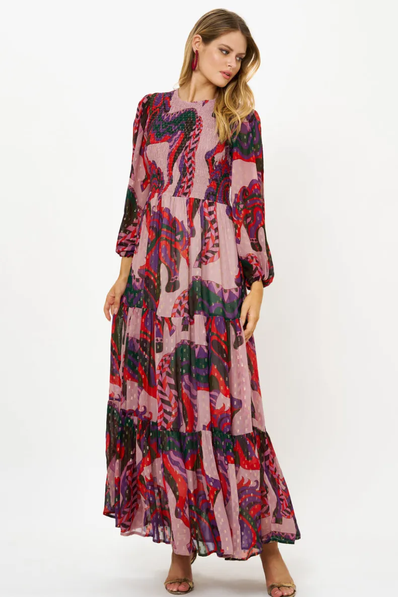 Smocked Top Maxi- Arabia Crimson